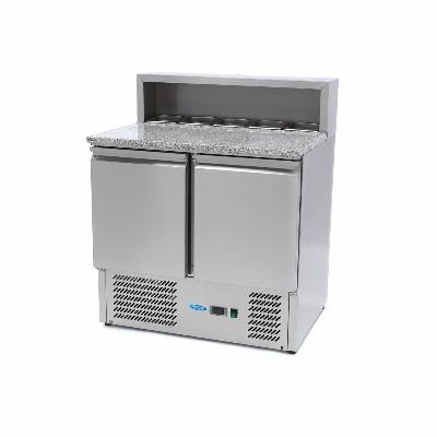 Chladnička na pizzu s 2 dverami - 90 cm -285 l - vrátane krytu z nehrdzavejúcej ocele