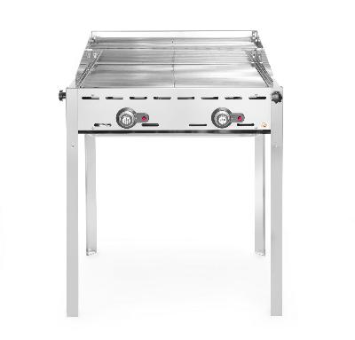 2-horákový plynový gril Green Fire Profi Line, HENDI, Profi Line, 2 mriežky z nehrdzavejúcej ocele GN 1/1, 11,6kW, 740x612x(H)825mm