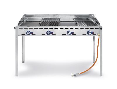 4-horákový plynový gril Green Fire Profi Line, 22kW, 1400x612x(H)825mm