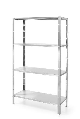 Skladovací regál so 4 plnými policami – skrutkový, HENDI, Kitchen Line, 1000x400x(H)1800mm