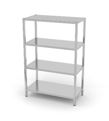 Skladovací regál so 4 plnými policami – skrutkový, HENDI, Kitchen Line, 1000x500x(H)1800mm