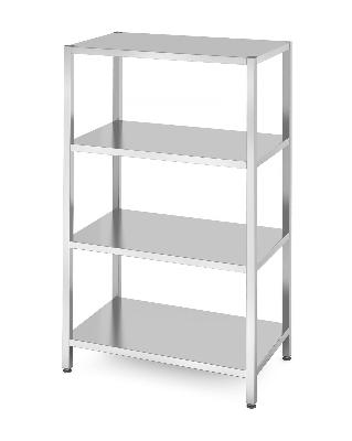 Skladovací regál so 4 plnými policami – skrutkový, HENDI, Kitchen Line, 1000x600x(H)1800mm