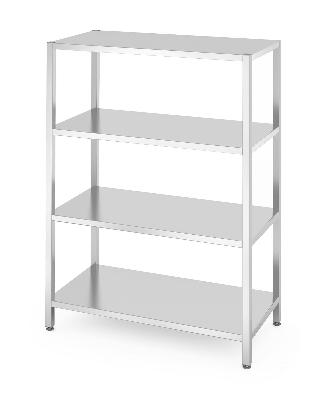 Skladovací regál so 4 plnými policami – skrutkový, HENDI, Kitchen Line, 1200x600x(H)1800mm