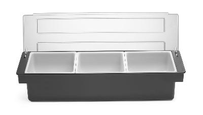 Box na prísady – 3 nádoby, BarUp, Čierna, 480x150x(H)100mm