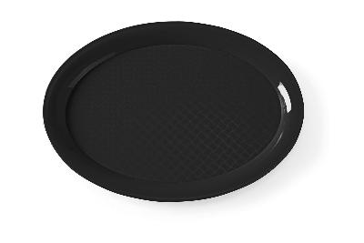 Polypropylénový podnos Fast Food, oválny, HENDI, Čierna, 265x195x(H)15mm Čierny, oválny