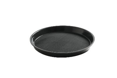Polypropylénový servírovací podnos, protišmykový, guľatý, vysoký okraj, čierny, HENDI, ⌀320x(H)37mm Ø320 mm, 878606