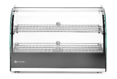 Nastaviteľná ohrevná vitrína, HENDI, dvoj úrovňová, Čierna, 220-240V/800W, 554x376x(H)376mm 273999
