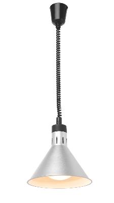 Teplovzdušná lampa s nastaviteľnou výškou, kužeľová, HENDI, Strieborná, 230V/250W, ⌀275x(H)250mm 273869