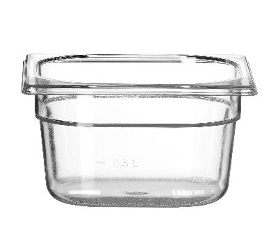 Nádoba GN 1/6, HENDI, Profi Line, GN 1/6, 1,6L, Priehľadná, 176x162x(H)100mm Kód: 861721
