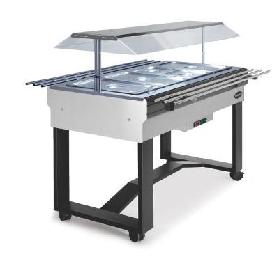 Vyhrievaný gastrobufet samoobslužný BREAKFAST CALDA INOX con mensole